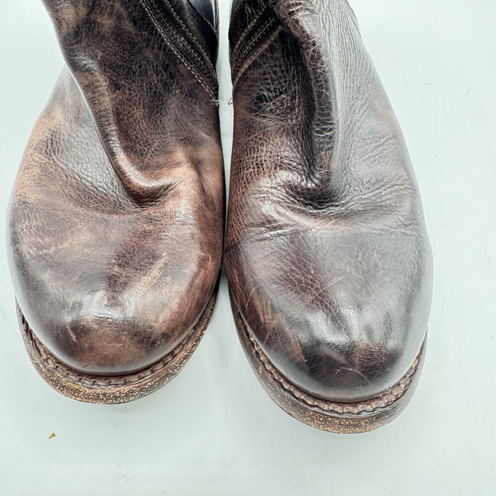 Bed Stu Boots 9.5 Leather Manchester Knee Hi Lace up Brown Black Distressed - Picture 6 of 15